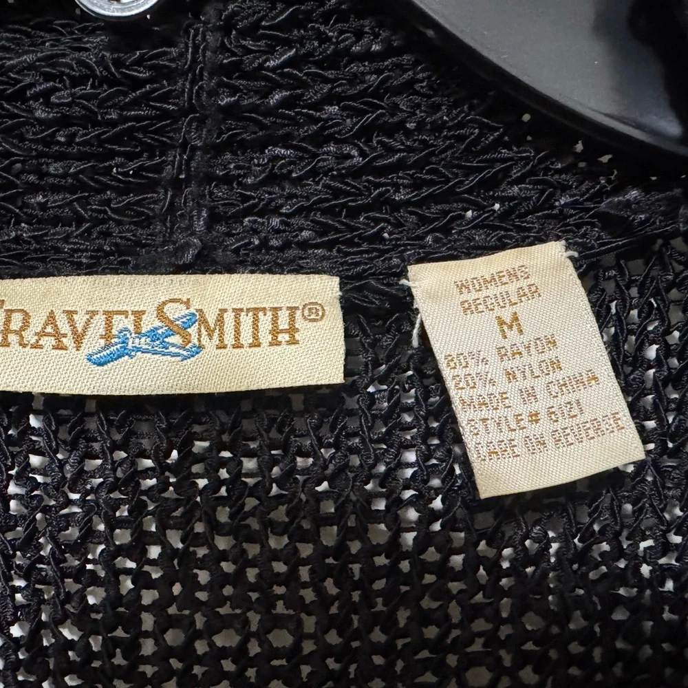 TravelSmith Black Open-Front long cardigan - Picture 2 of 3